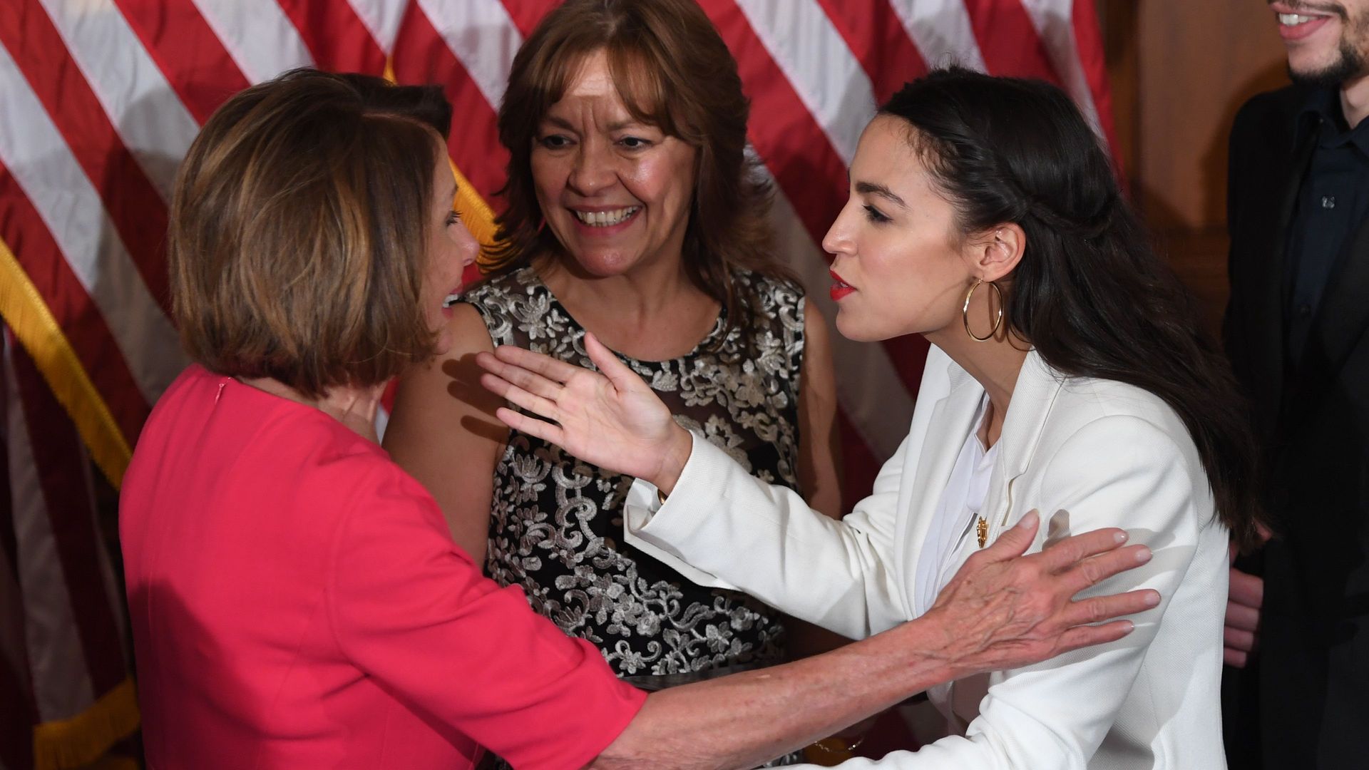 Pelosi with AOC