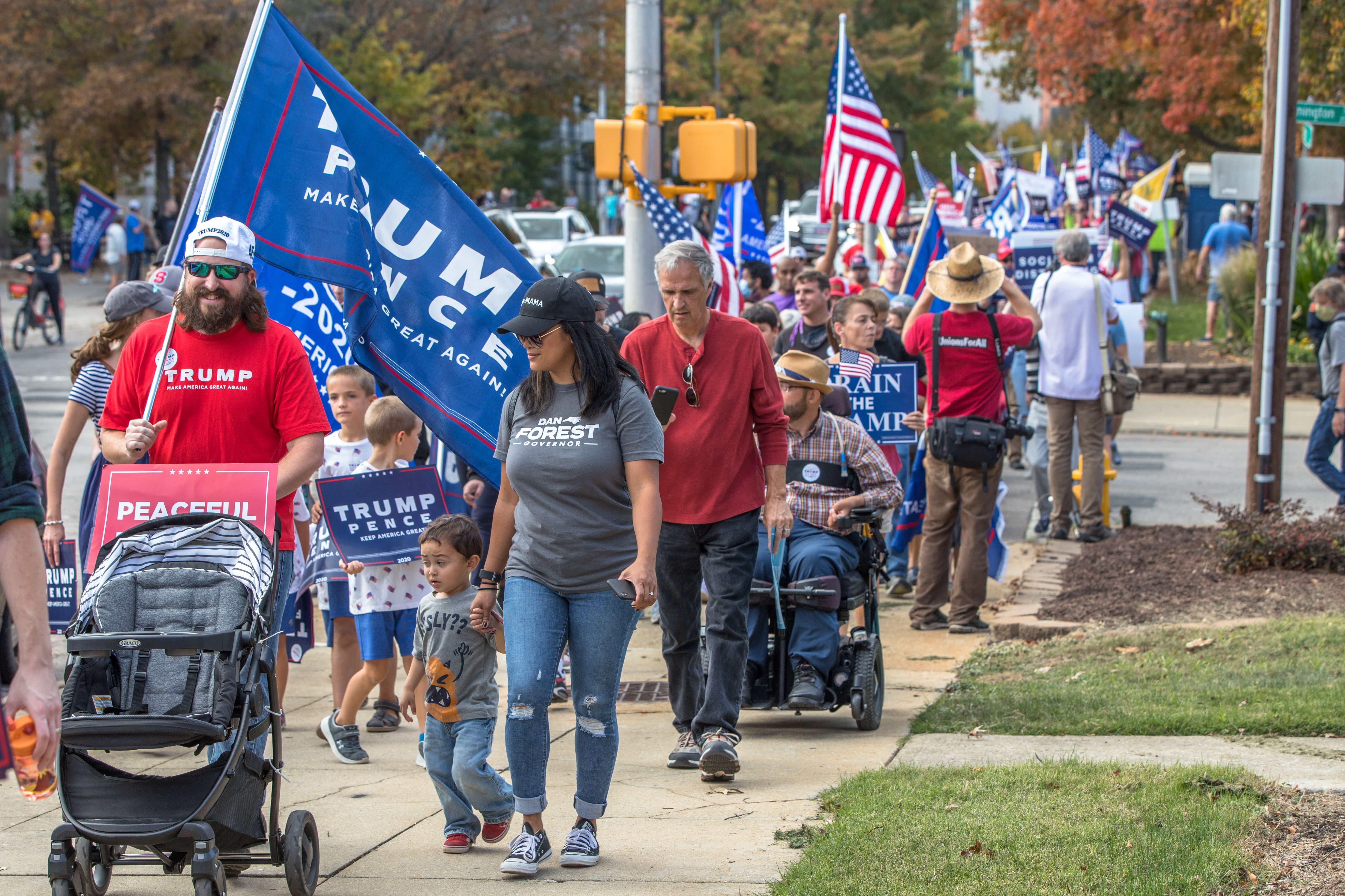 Trump supporters gather in Raleigh, North CArolina