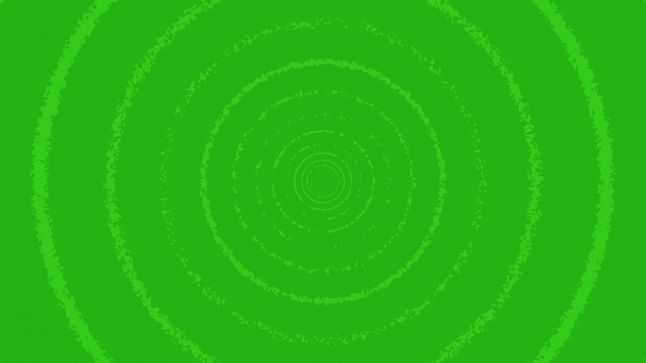 Animated illustration of a vortex of concentric circles with the year 2024 and a football, baseball and basketball flying out of it.