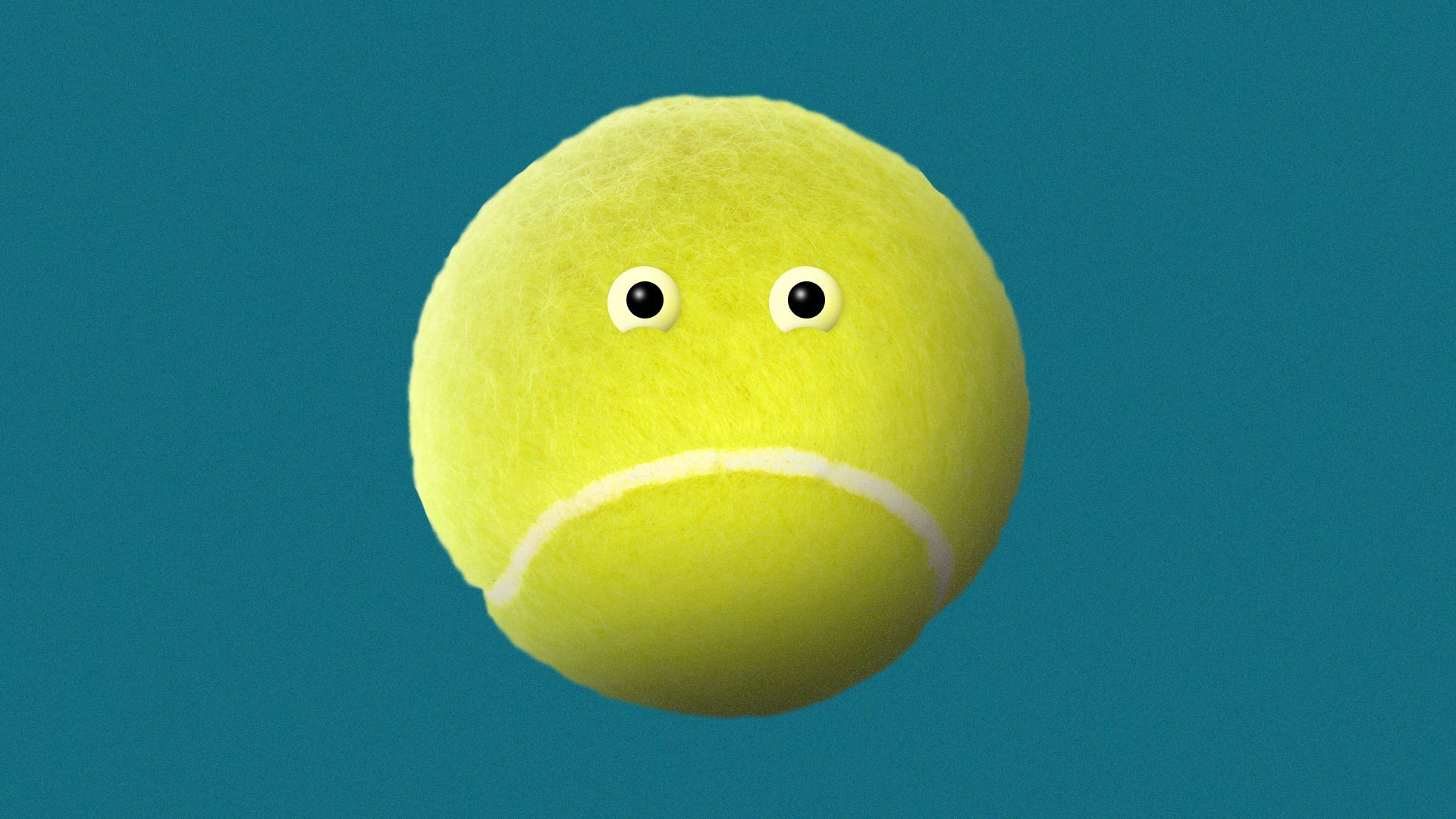 Sad tennis ball