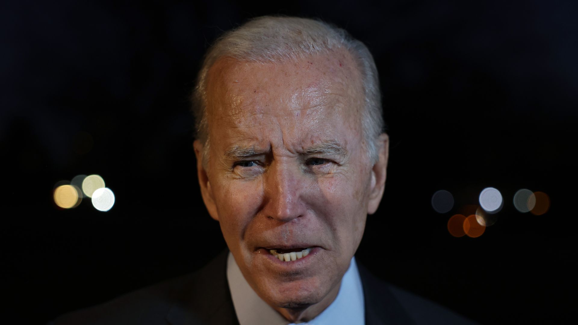 Photo of Joe Biden's face up close as he's speaking