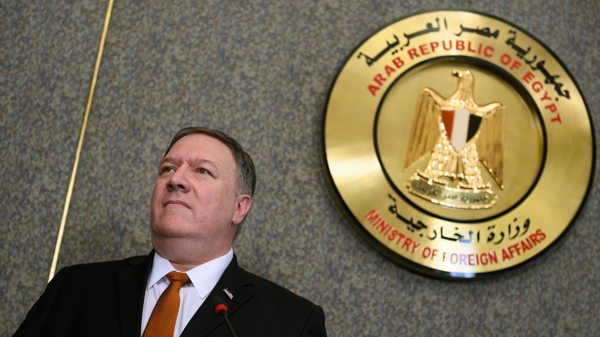US Secretary of State Mike Pompeo holds a joint press conference with his Egyptian counterpart following their meeting at the ministry of foreign affairs in Cairo on January 10, 2019. 