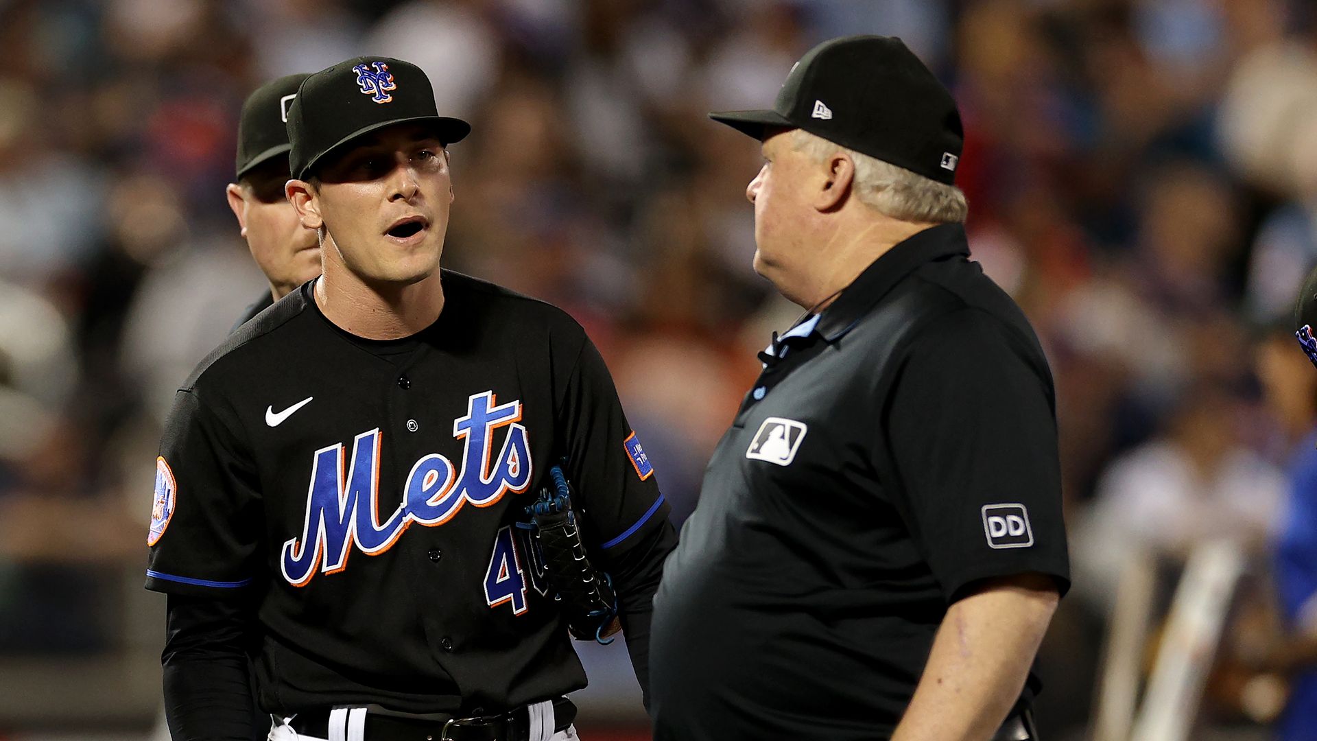 pitcher and ump talking