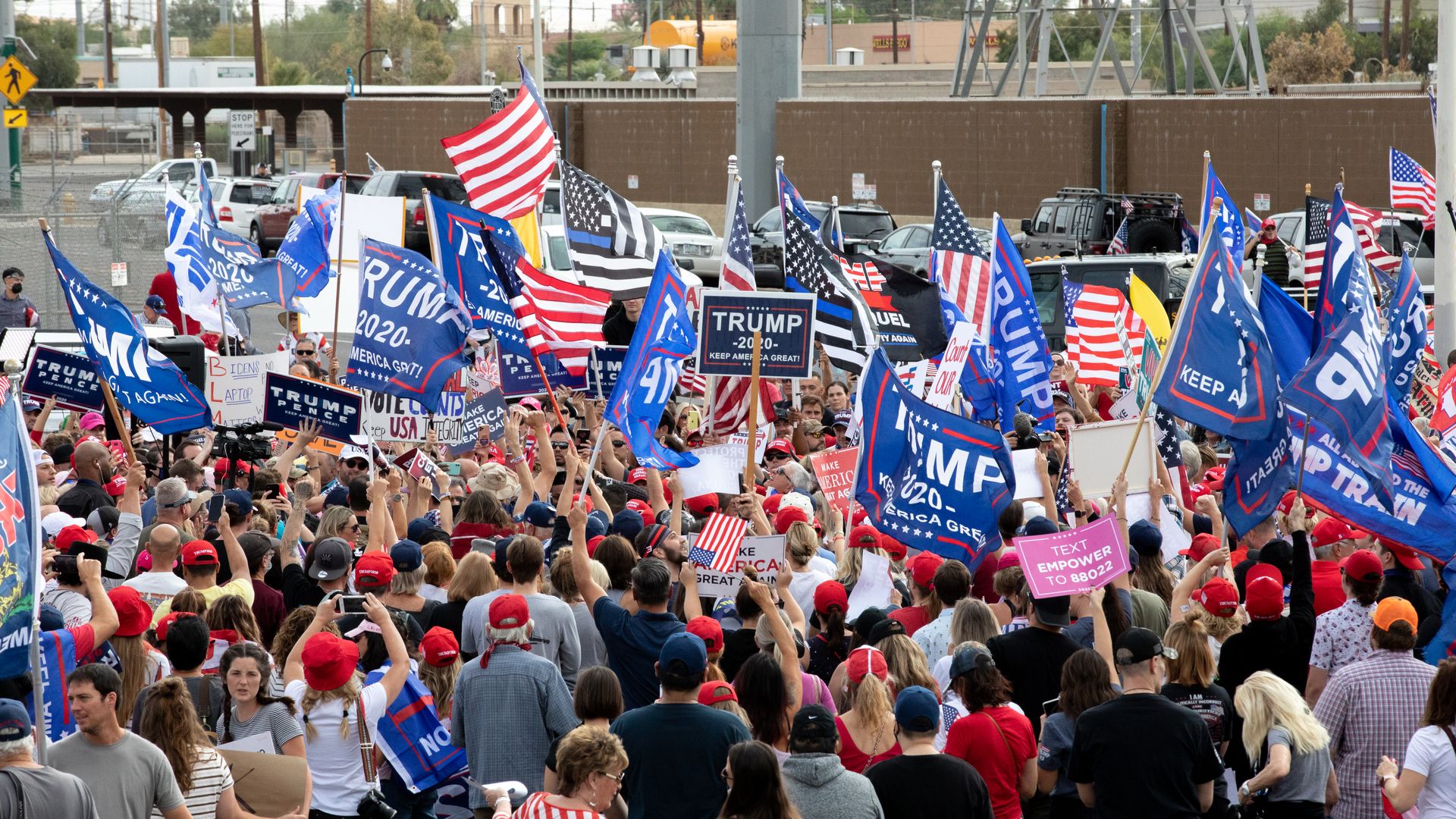 Trump supporters protesting the election results.