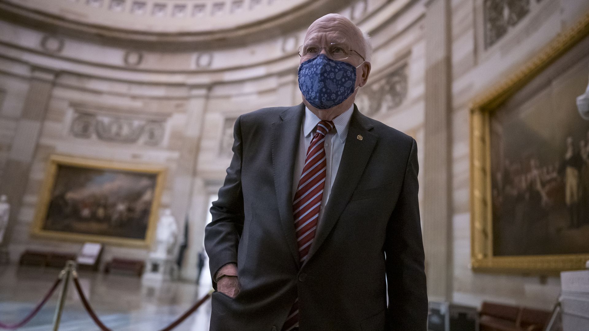 Sen. Patrick Leahy (D-Vt.) inside the Capitol Rotunda on Jan. 25.