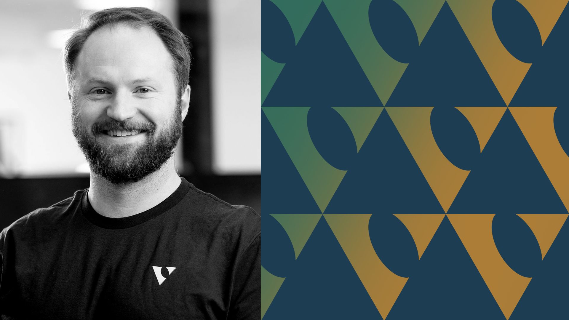 Photo illustration of Even Rogers surrounded by the True Anomaly logo.