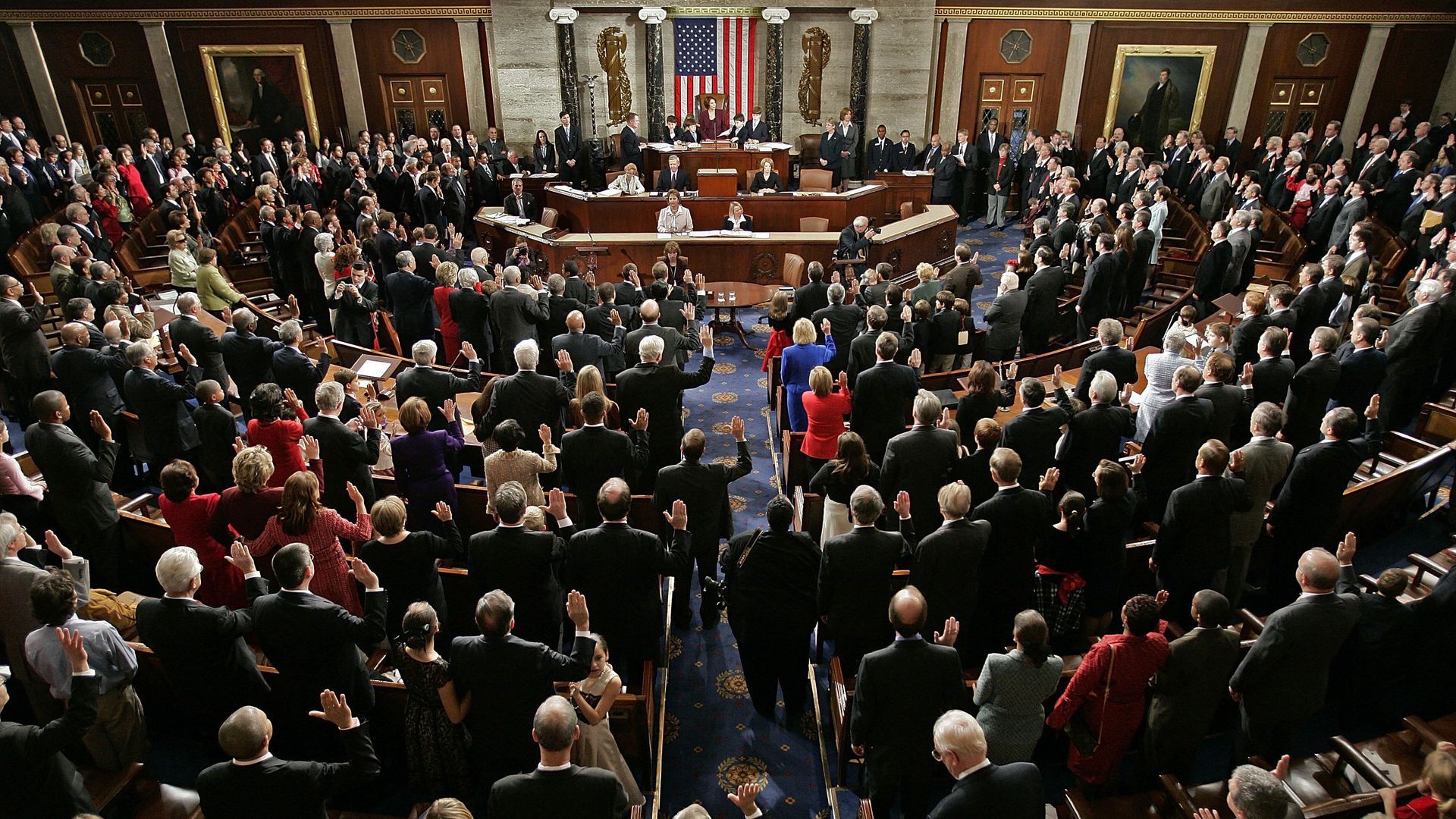 Members of Congress in the House Chamber