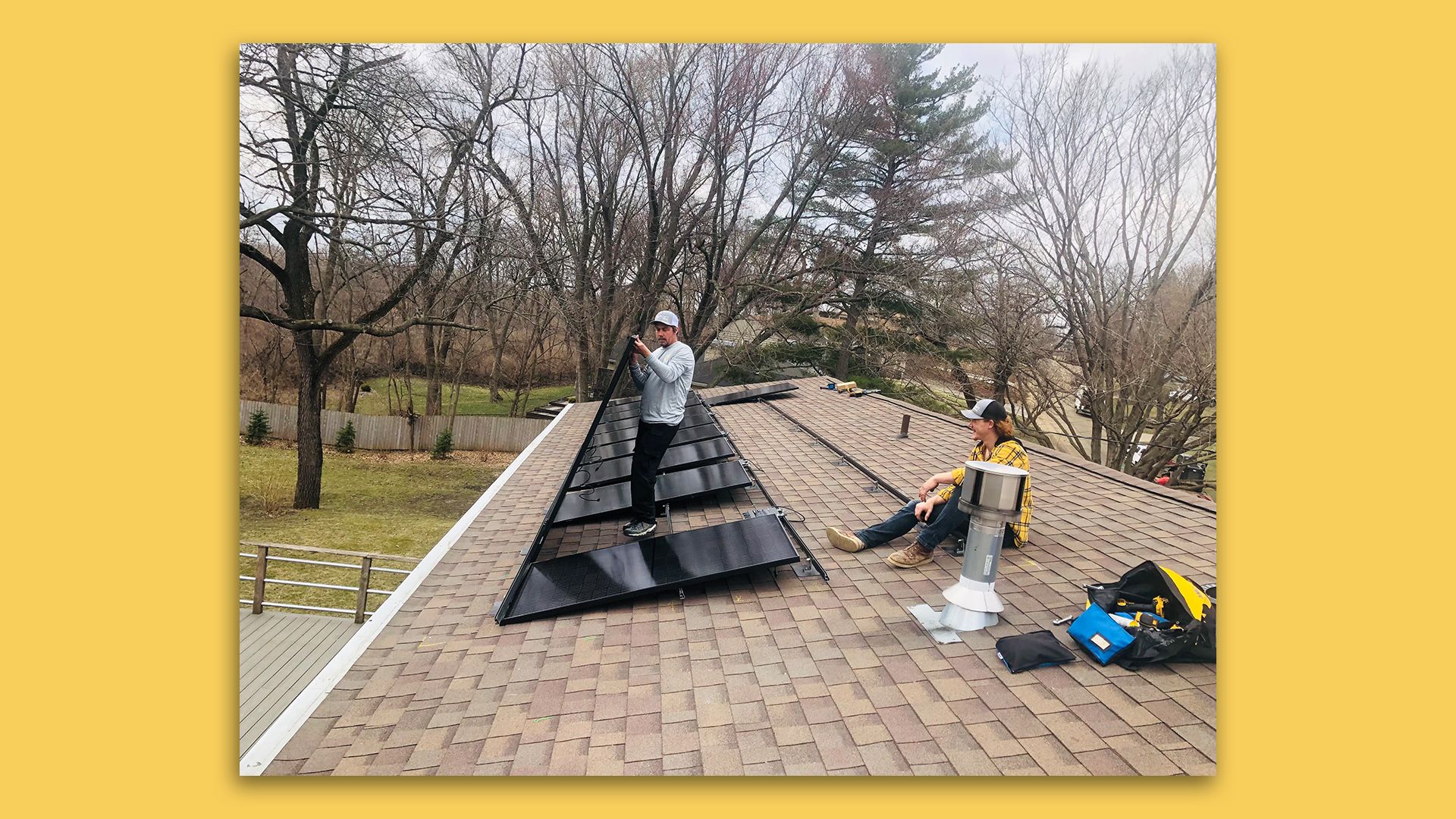 The solar panels installed last week at the home of Polk County Supervisor Matt McCoy.