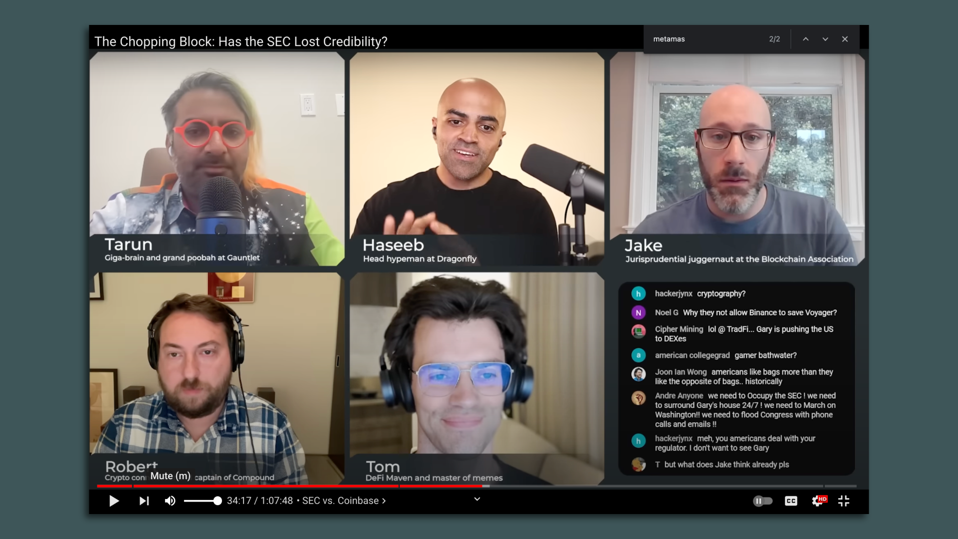 A screenshot from a YouTube video showing five separate talking heads.