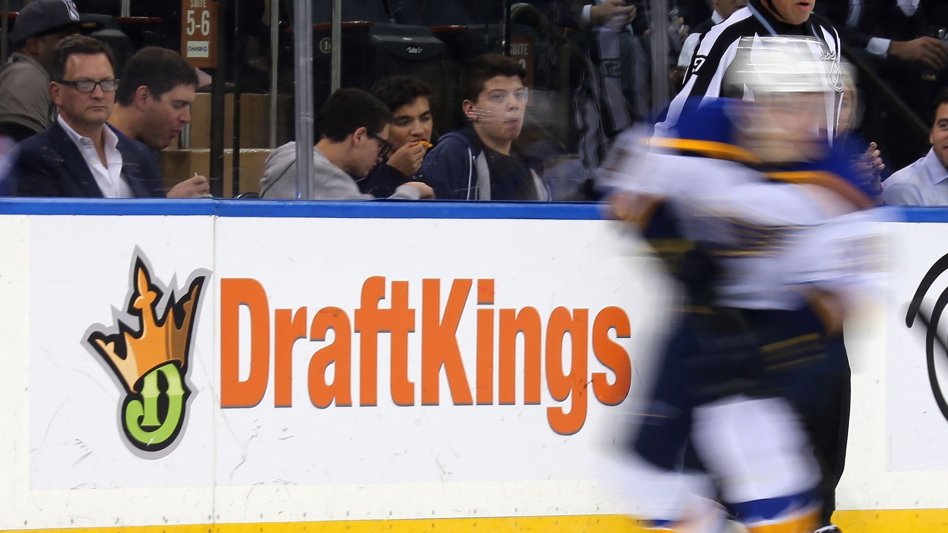 DraftKings logo in a hockey arena