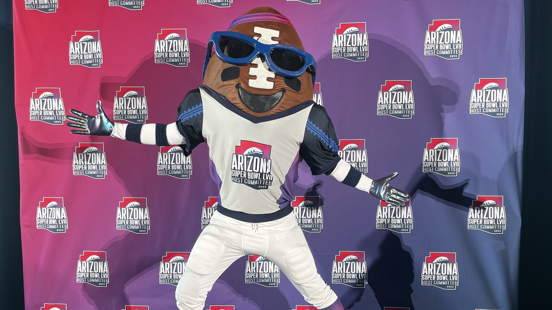 Someone in a football mascot.