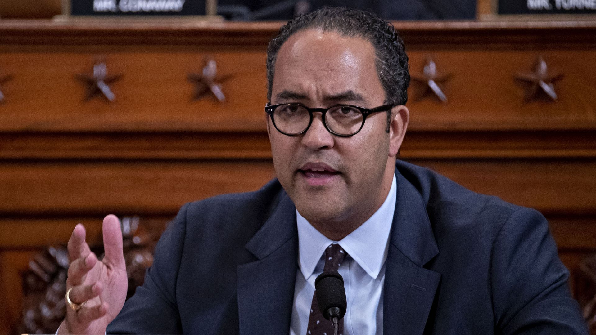 Former Rep. Will Hurd is seen speaking during a congressional hearing.