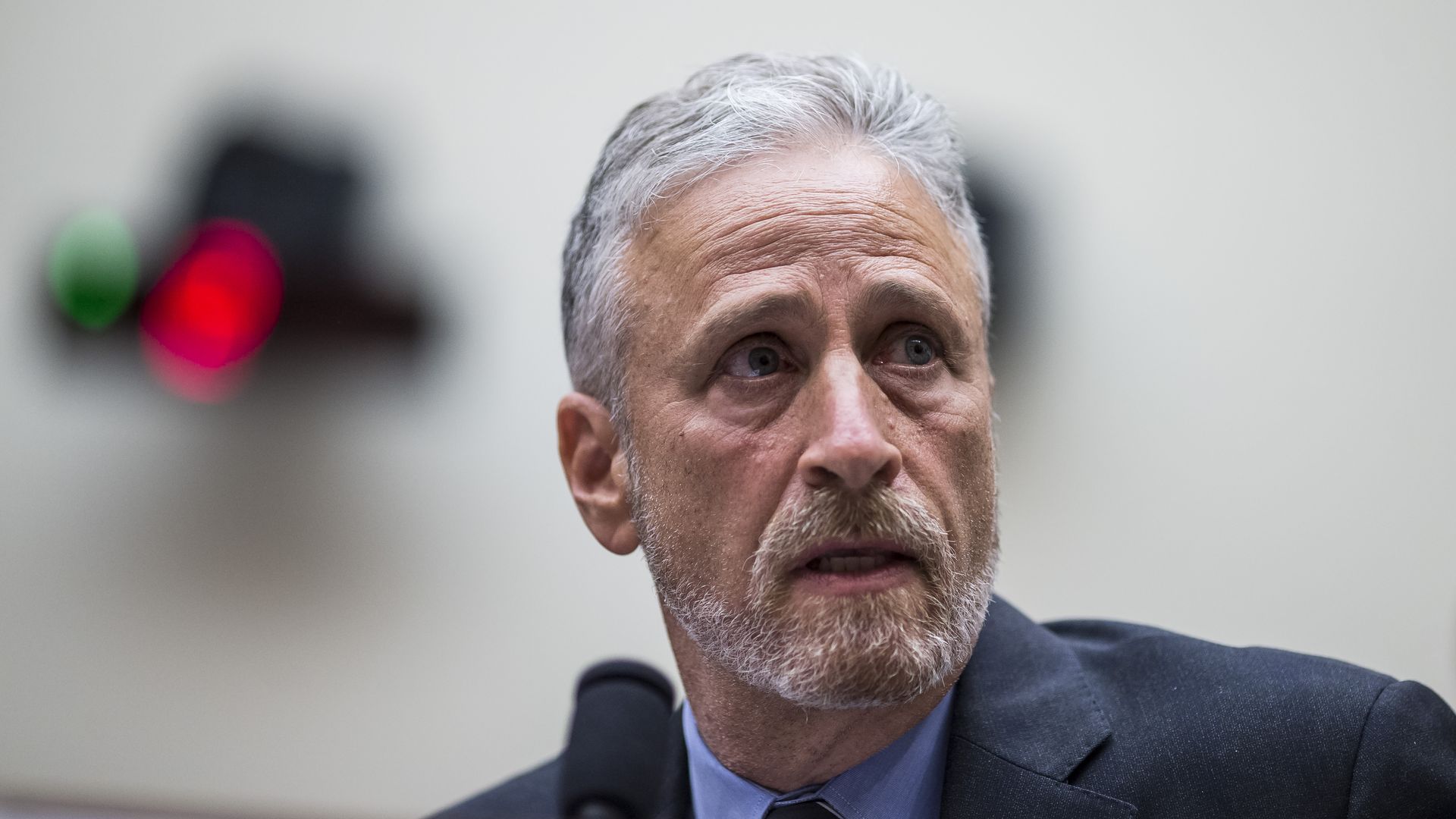  Former Daily Show Host Jon Stewart testifies during a House Judiciary Committee hearing on reauthorization of the September 11th Victim Compensation Fund on Capitol Hill on June 11.