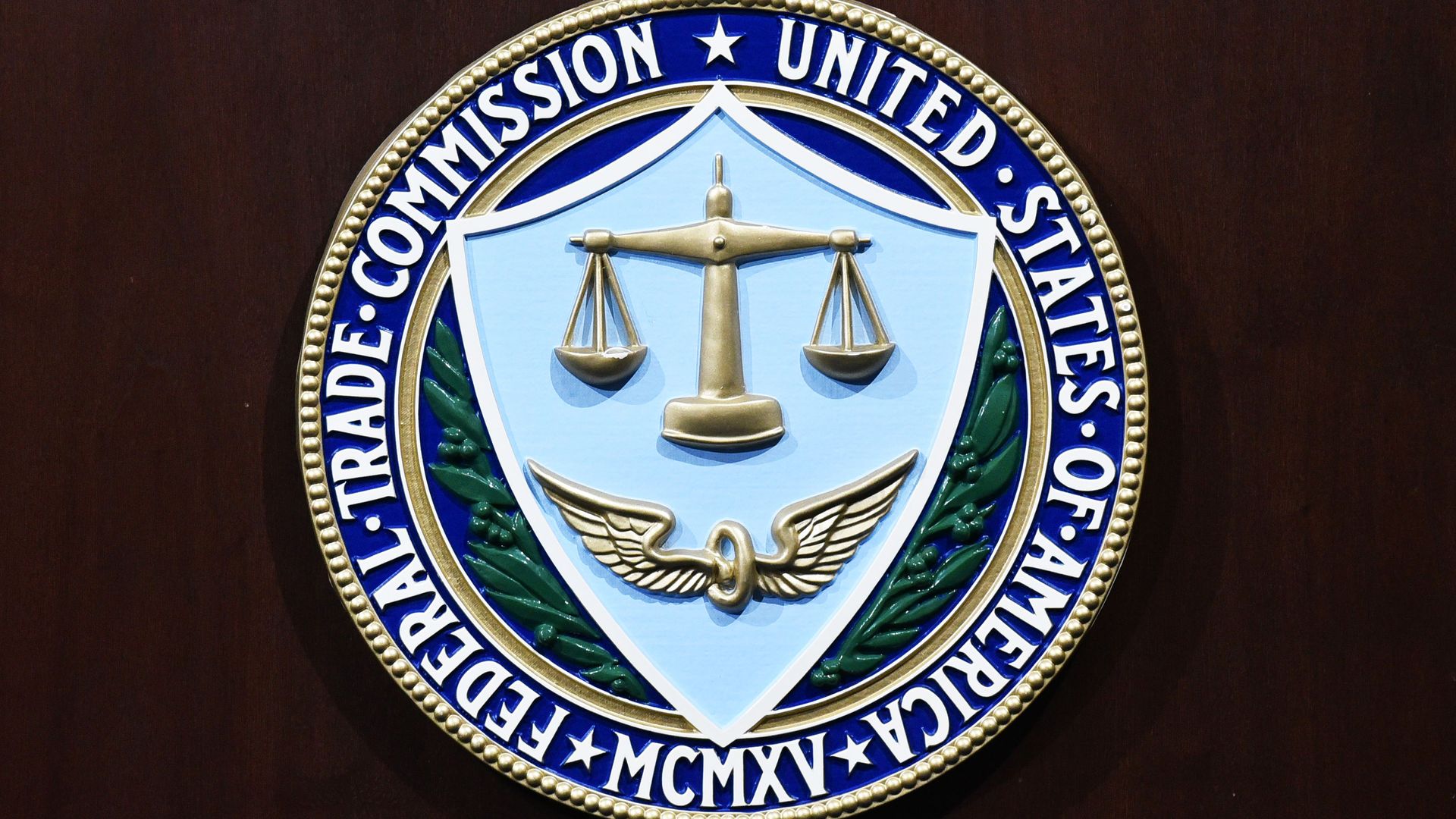 The seal of the FTC headquarters in Washington, D.C.