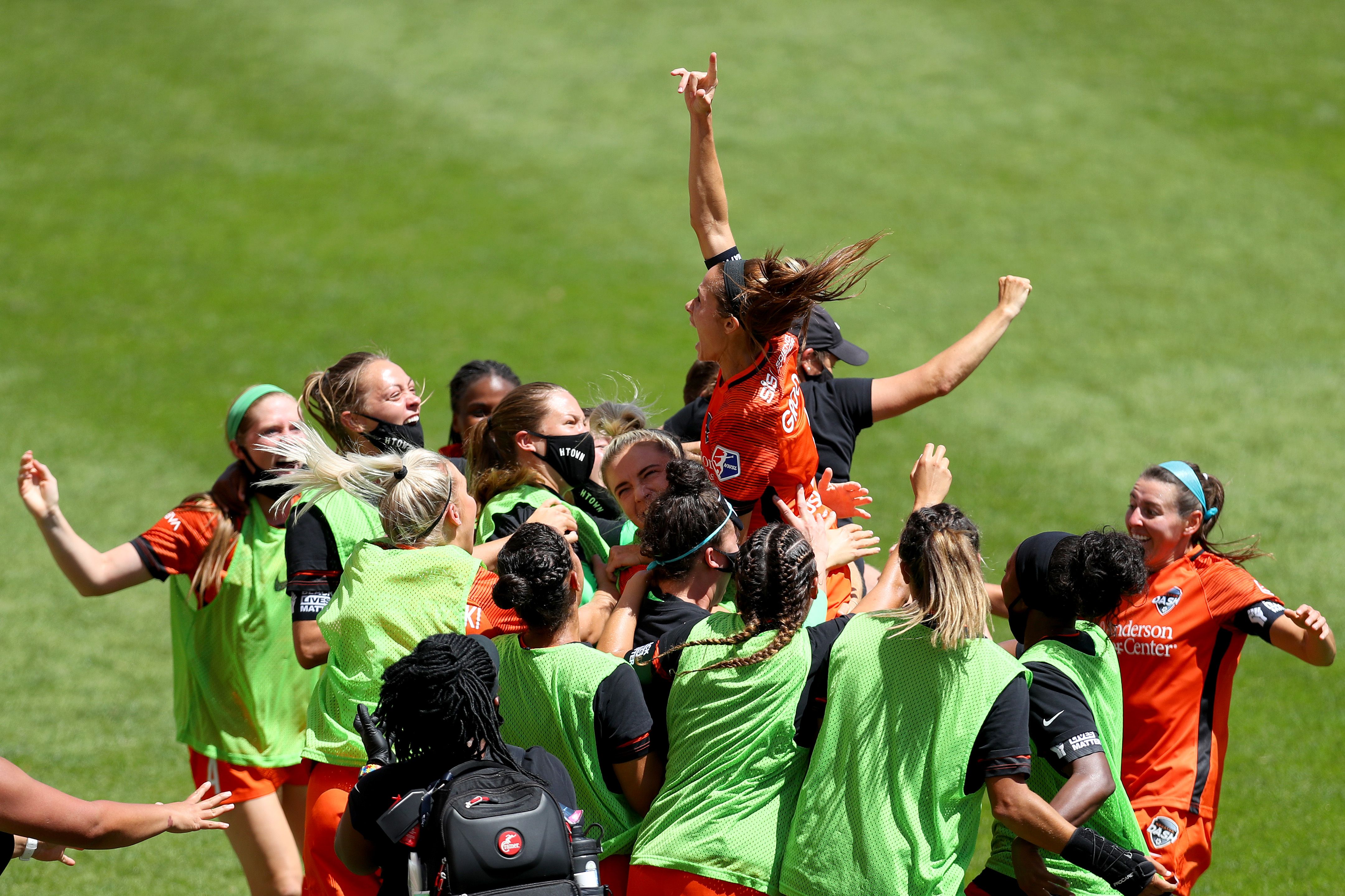 Houston Dash celebrate their title win