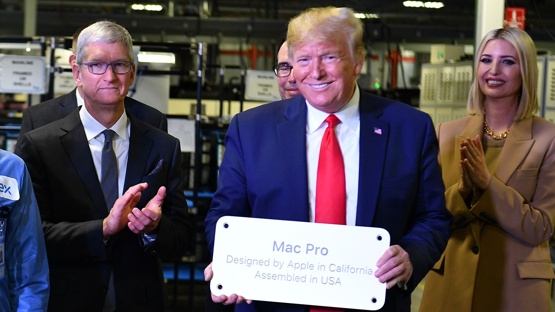 President Trump, Tim Cook and Ivanka Trump touring the Austin, Texas facility where the Mac Pro is made