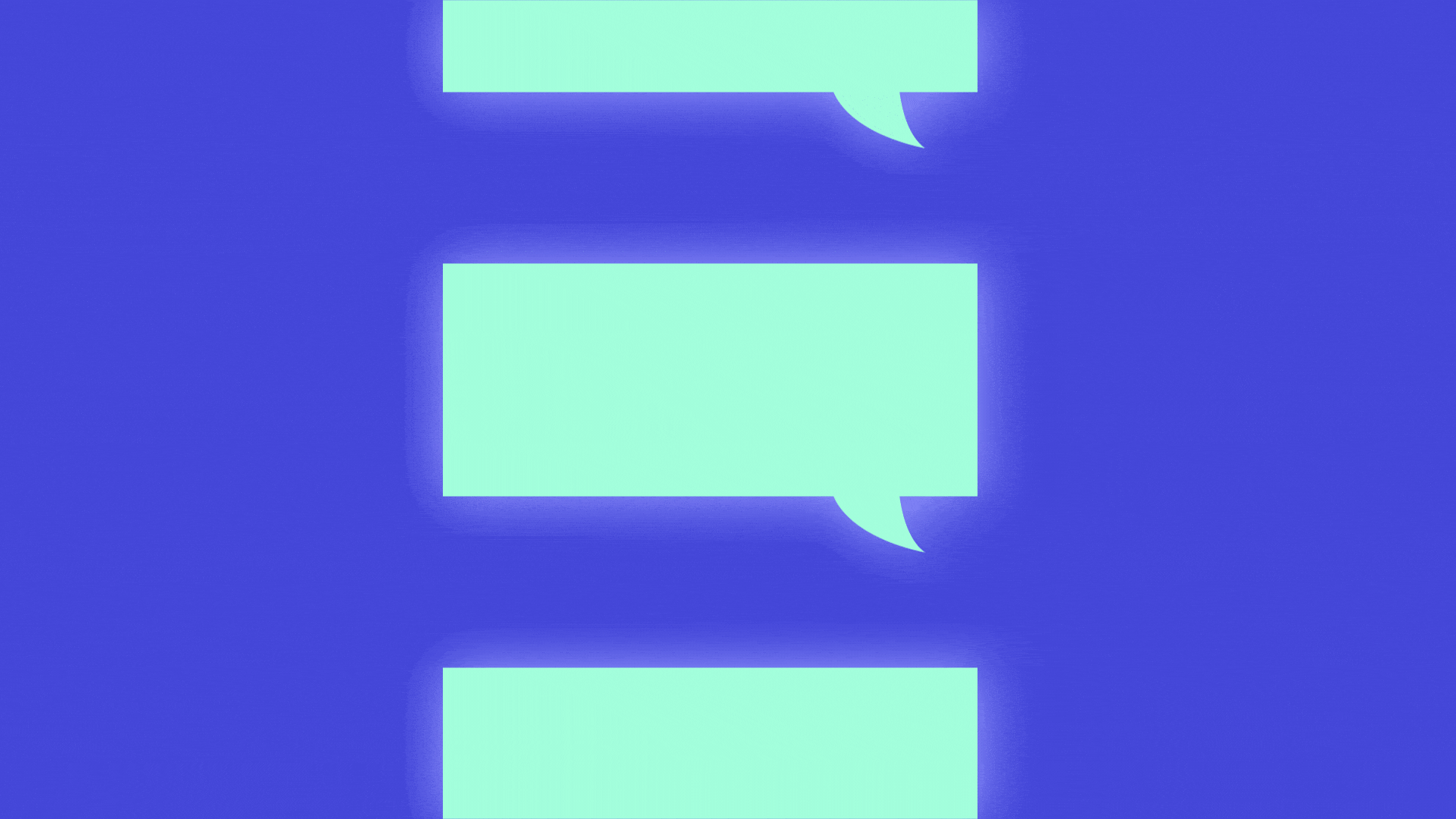 Illustration of glowing comment boxes scrolling upwards
