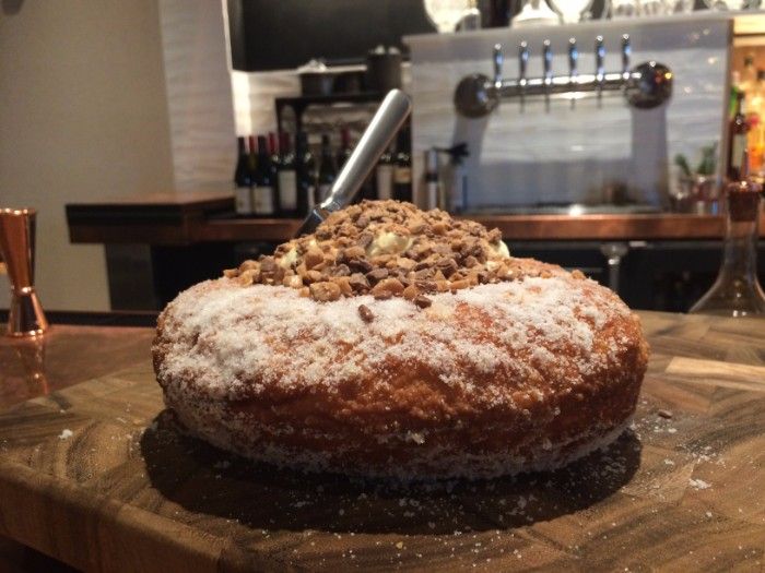 The knife stabbed into it means business