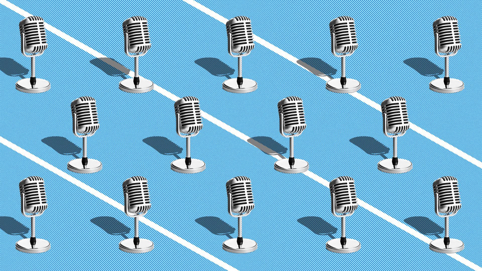 Illustration of a pattern of microphones