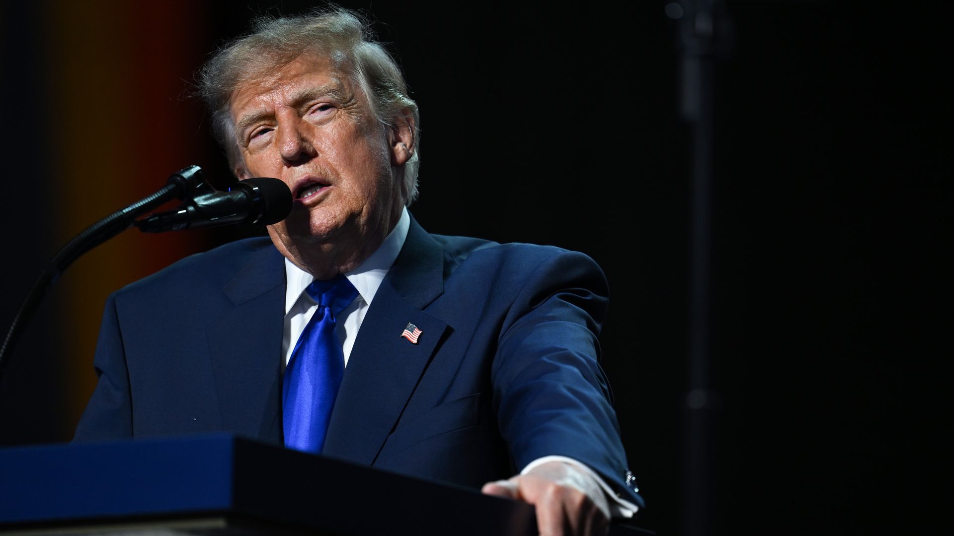 President Trump speaks at the Republican Party’s first midterm convention in Dallas on Sept. 9.