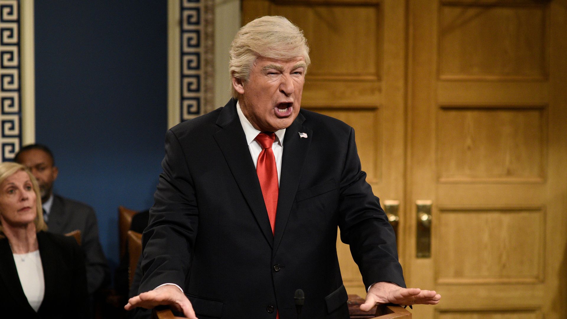 Alec Baldwin as President Trump. 