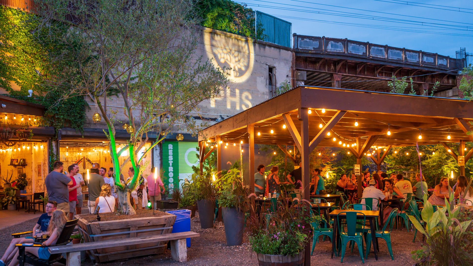 Pennsylvania Horticultural Society's garden pop-up in Manayunk