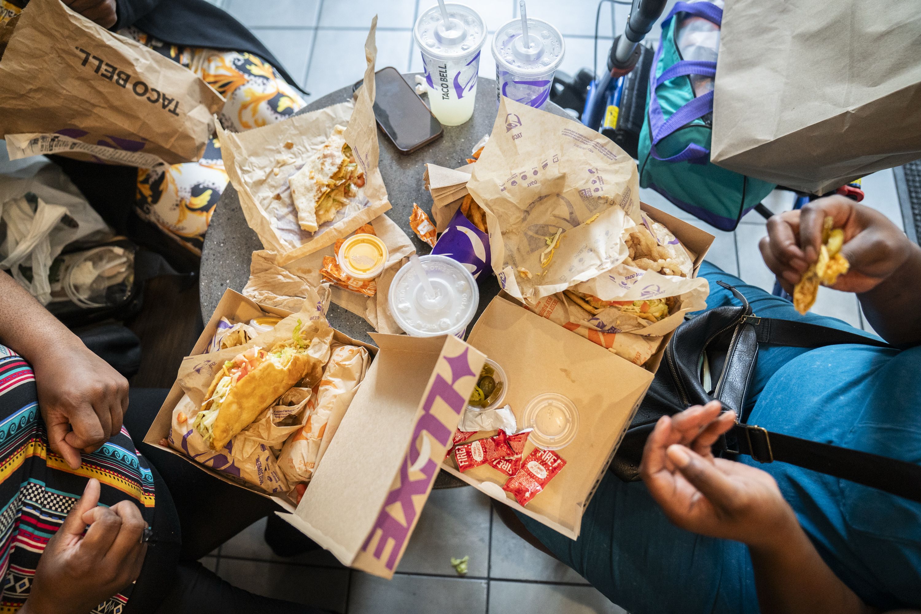Aerial view of Taco Bell order