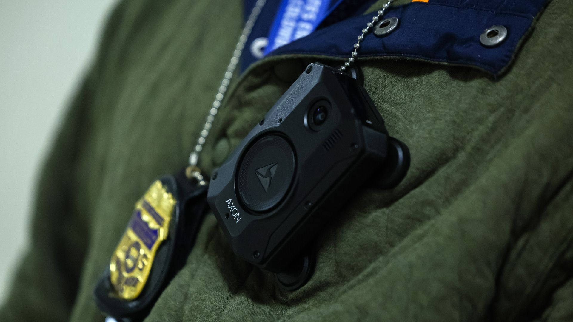 An ICE agent wears a body camera on March 04, 2026, in New York City. Photo: Michael M. Santiago/Getty Images