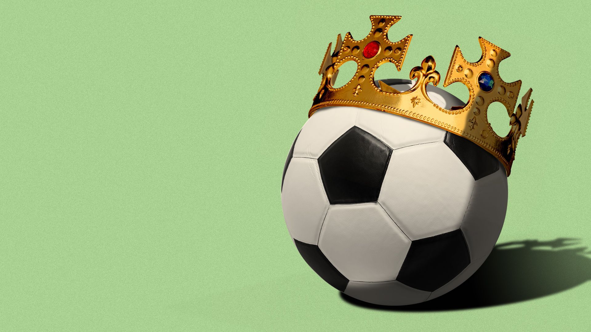 Illustration of a soccer ball wearing a crown
