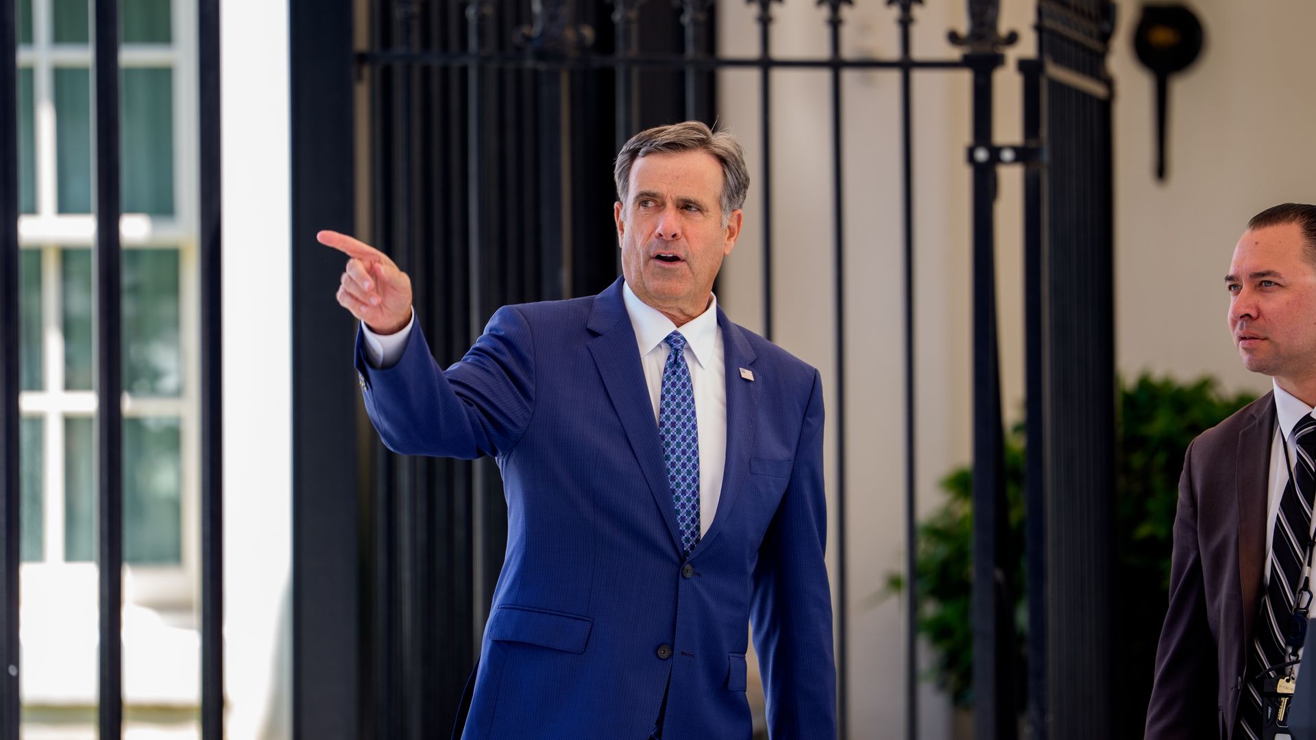CIA Director John Ratcliffe exits the West Wing at the conclusion of a Freedom 250 Grand Prix showcase on July 13.