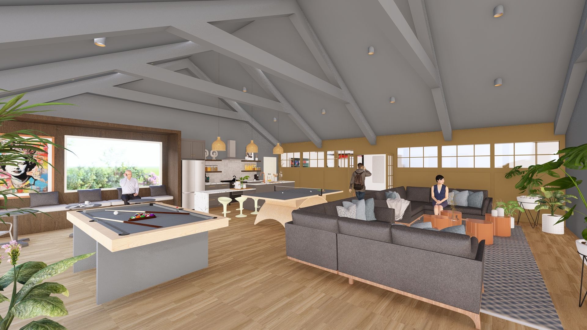 Rendering of a game room