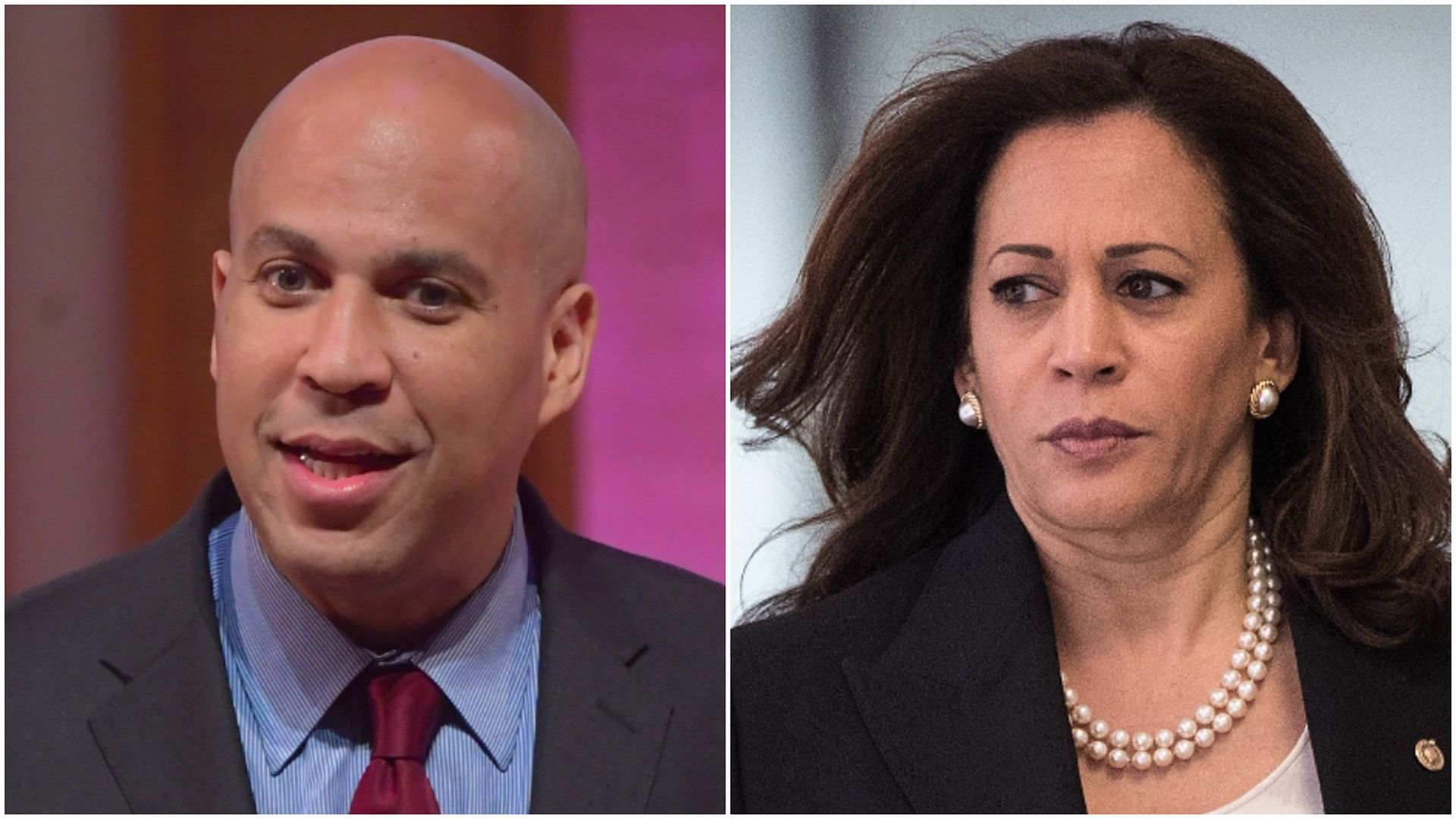 Cory Booker and Kamala Harris