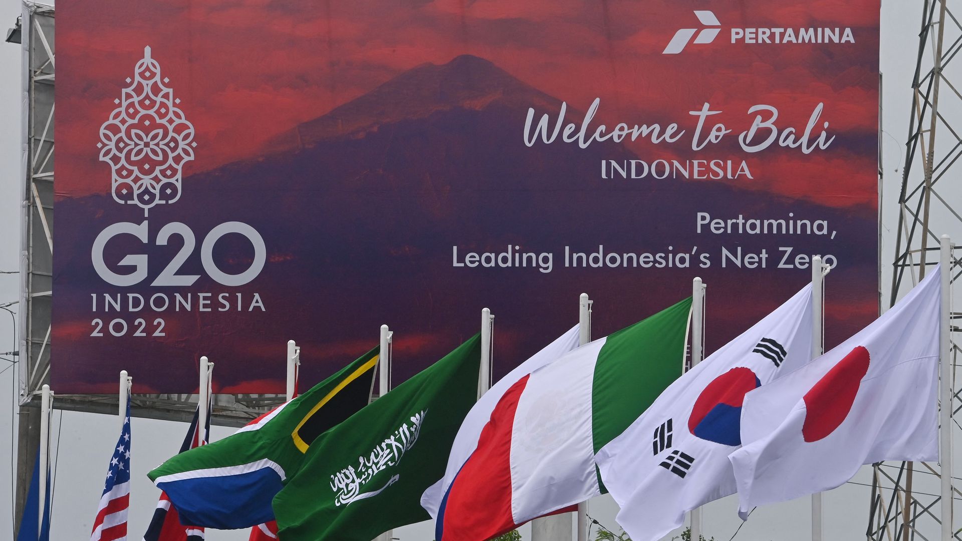 A sign for the G20 Summit in Bali, Indonesia.