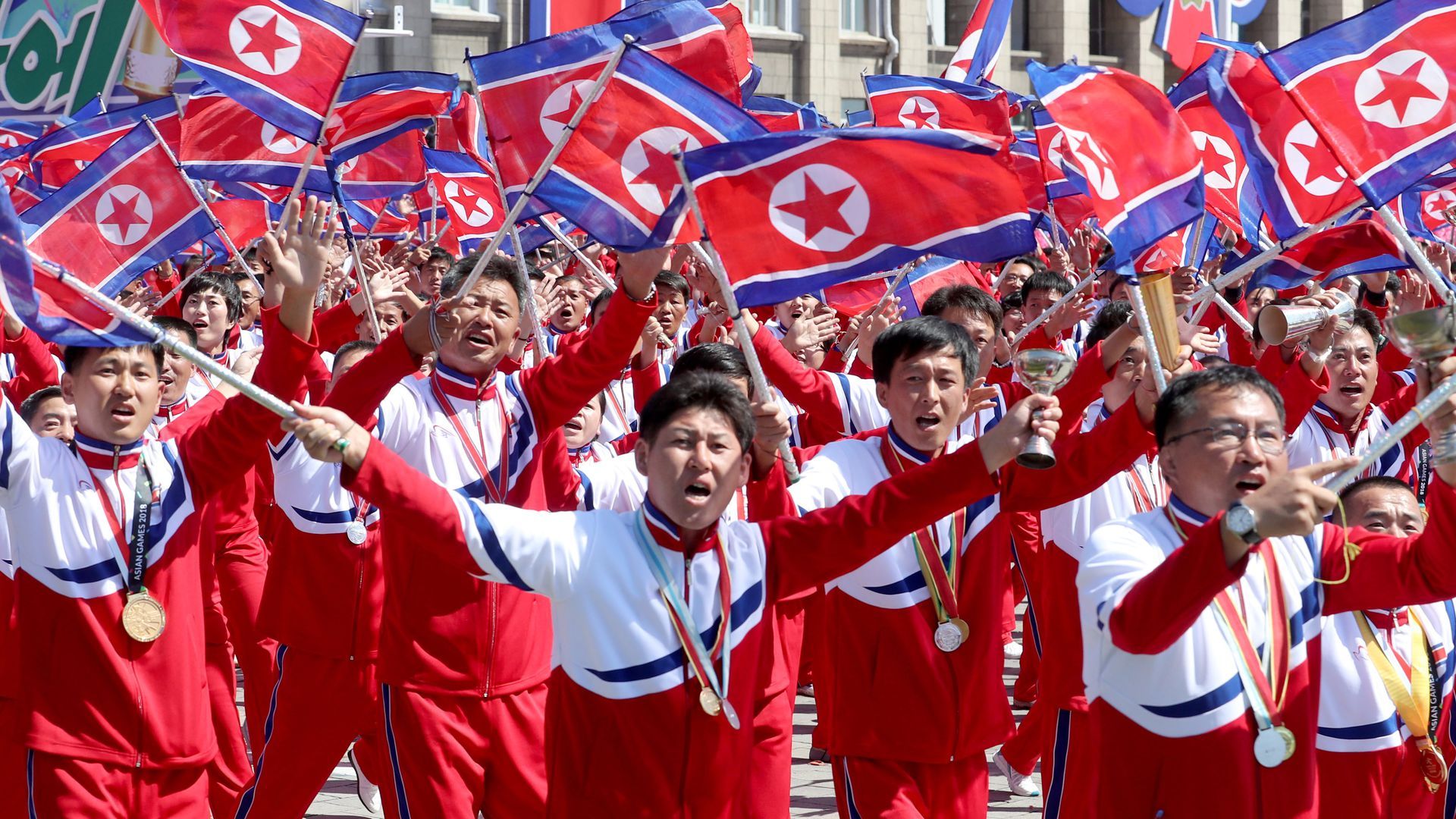 A military parade marking the 70th anniversary of the foundation of North Korea, Sept. 9, 2018. 