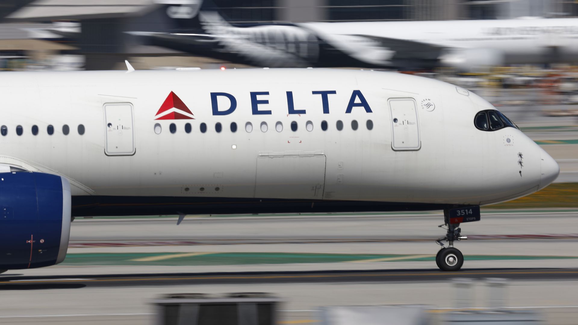A delta plane on a runway