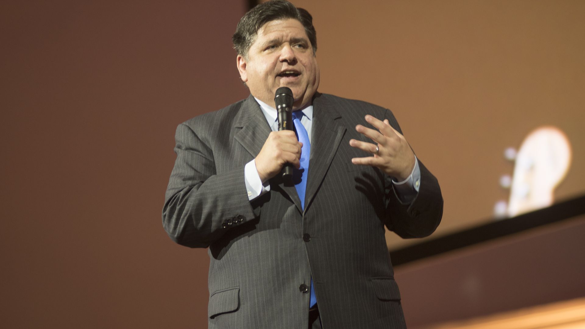 Gov. J.B. Pritzker speaks.