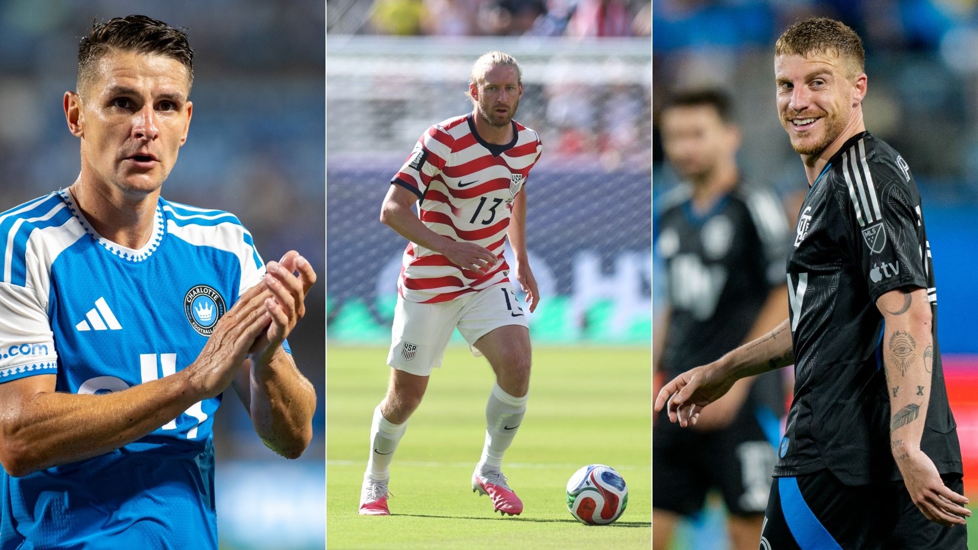 From left: Ashley Westwood, Tim Ream and Pep Biel. Photo: Eston Parker/ISI Photos/ISI Photos via Getty Images; Francois Nel/Getty Images; Jacob Kupferman/Getty Images