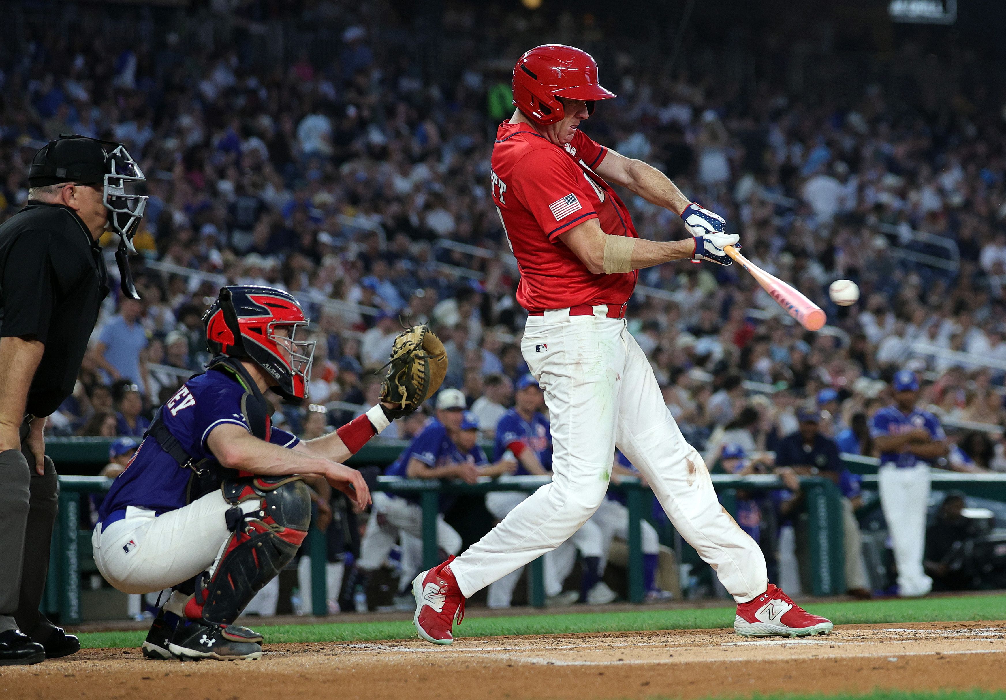 Schmitt swings at a pitch