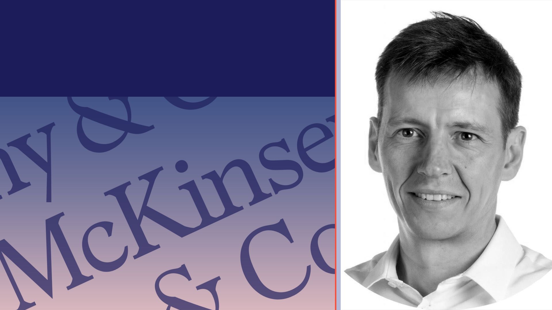 Photo illustration of Bart Van de Vyver, collaged with the McKinsey & Company logo.