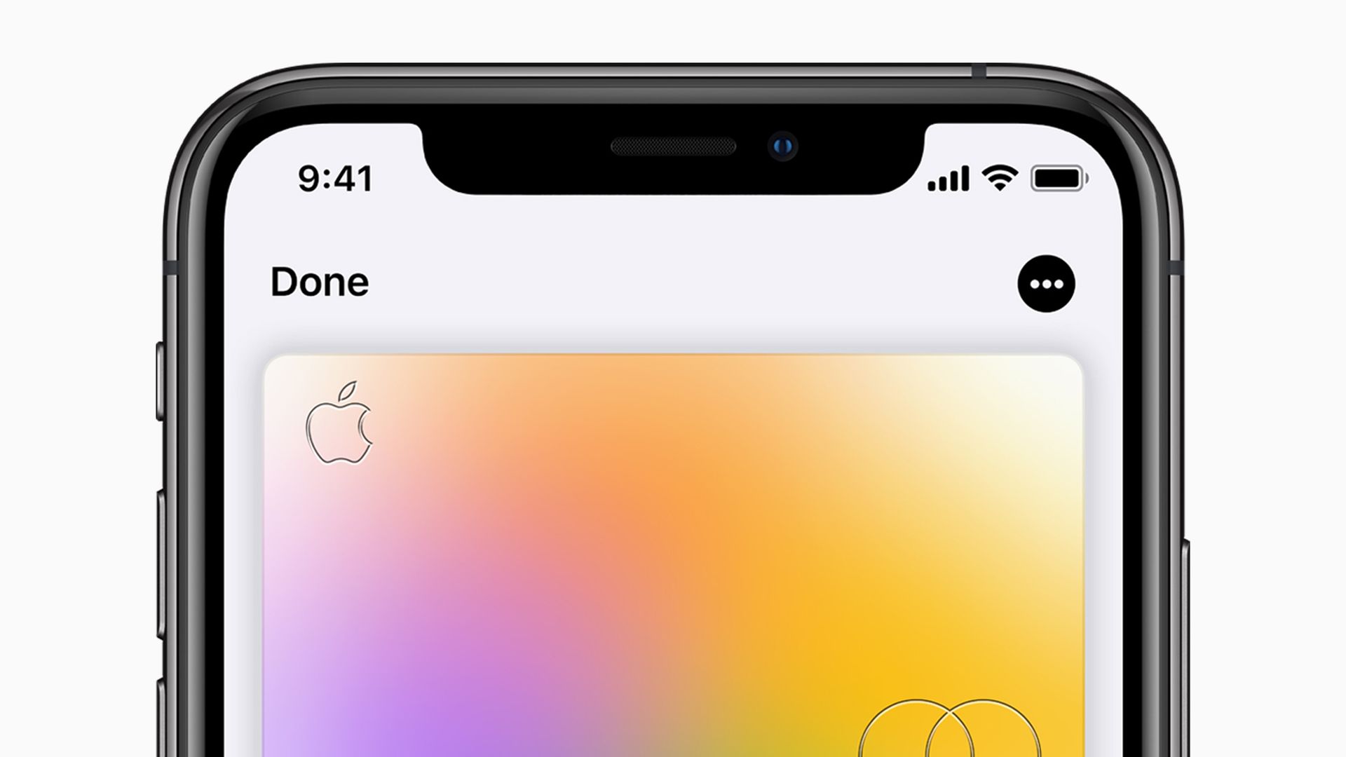 An iPhone with Apple's forthcoming credit card.