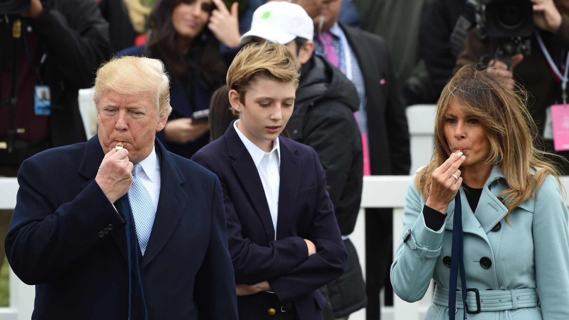 Donald Trump, Melania Trump and Barron Trump 