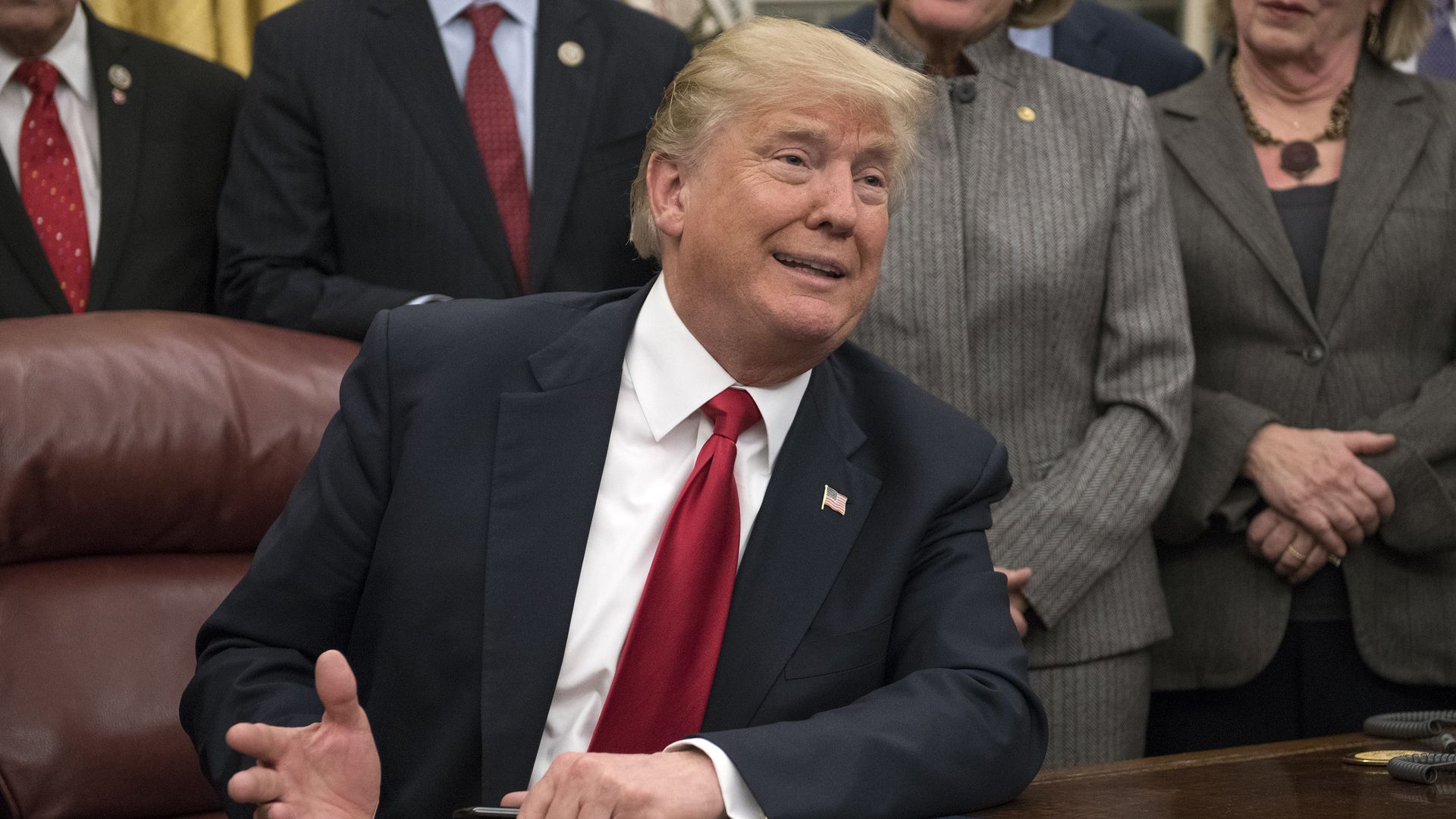 President Trump grimaces