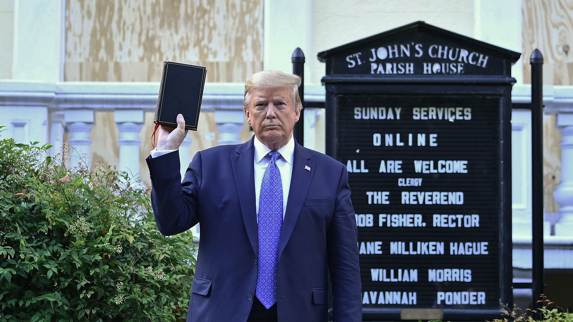 Trump holding Bible