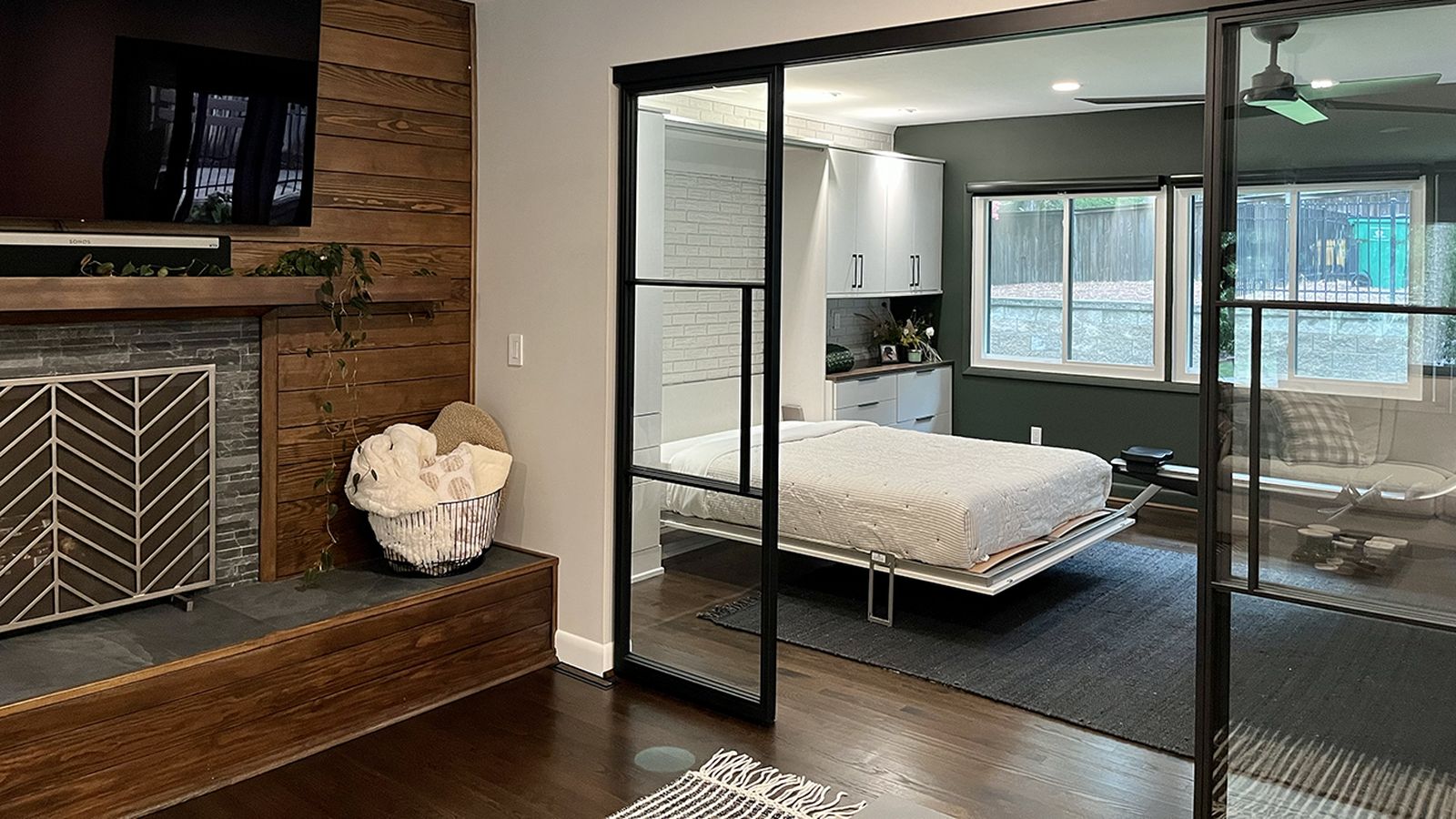 See inside A wall bed transformation in a midcentury modern Charlotte