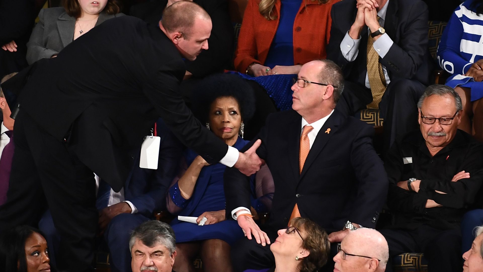 A man is removed after yelling during the State of the Union address at the US Capitol
