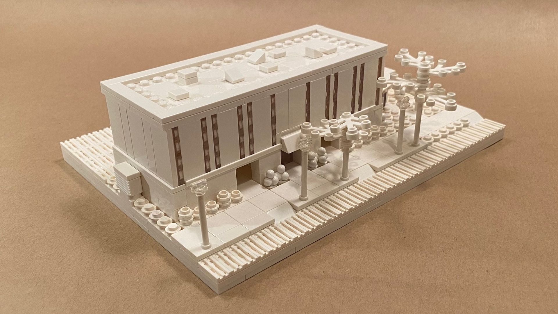 A LEGO reconstruction of a building.