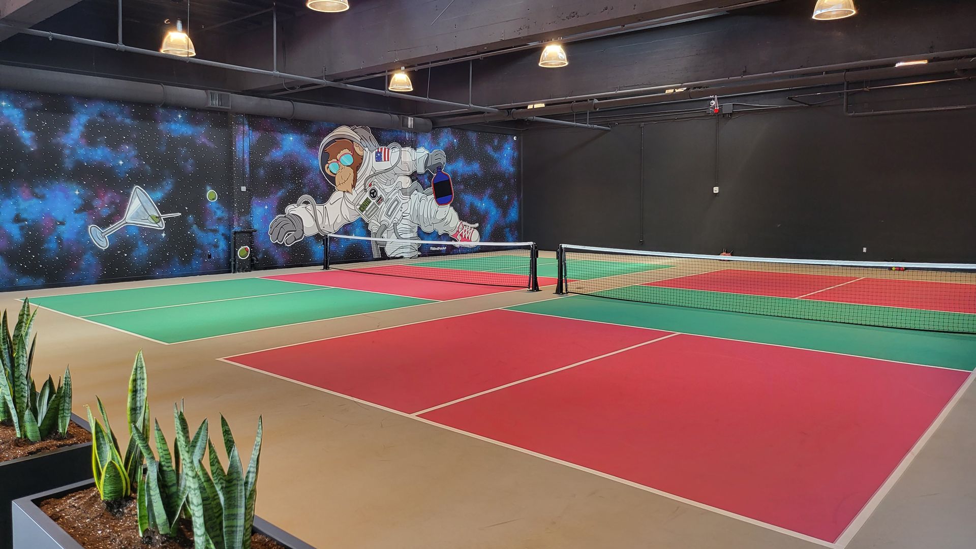 The pickleball courts at PKL in South Boston.