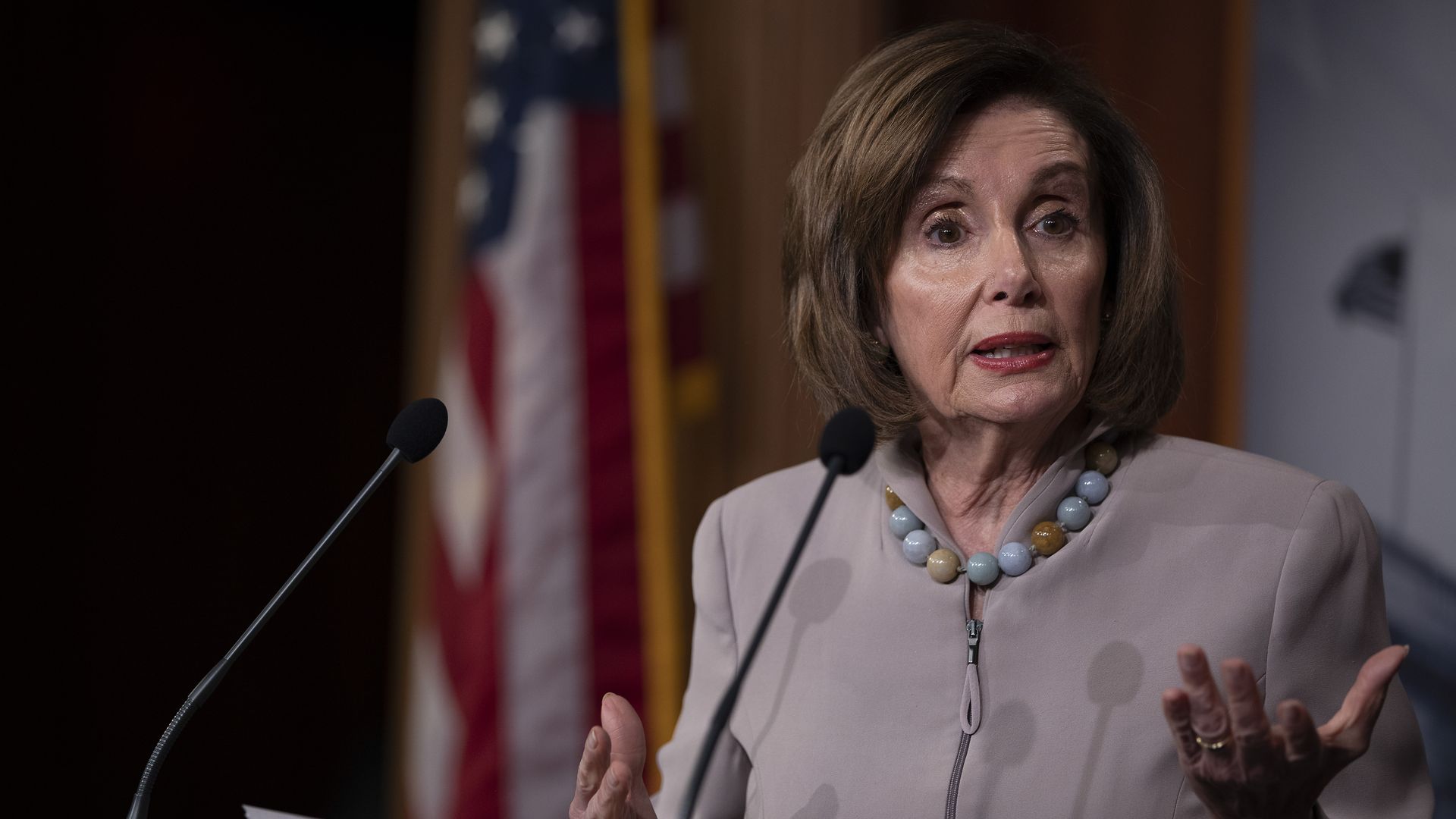 Speaker of the House Nancy Pelosi (D-CA) holds a press conference on President Trump's 2021 Budget Request on February 11