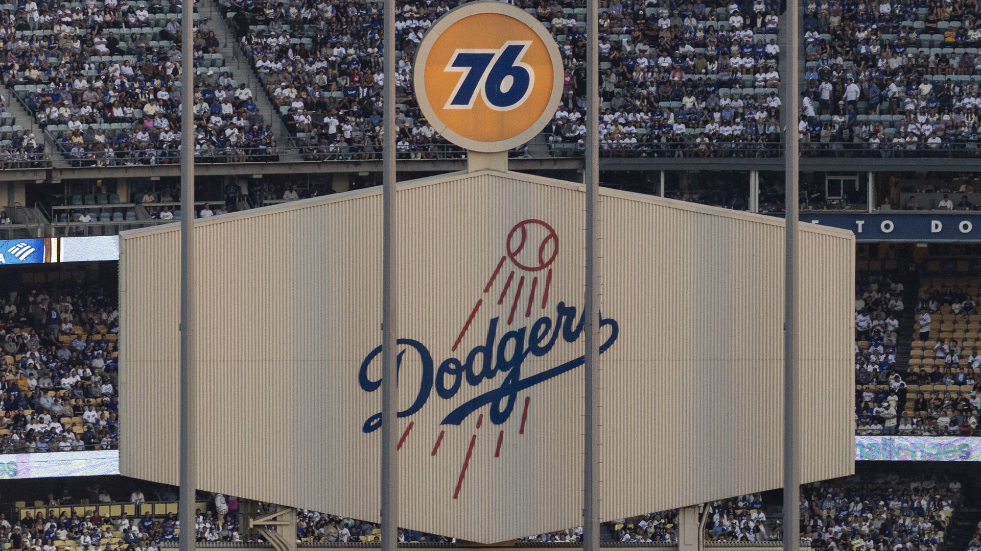 Dodger Stadium is seen during a game in Los Angeles, California on June 19, 2025. Federal immigration agents were barred from entering Dodger Stadium on June 19 after requesting access.