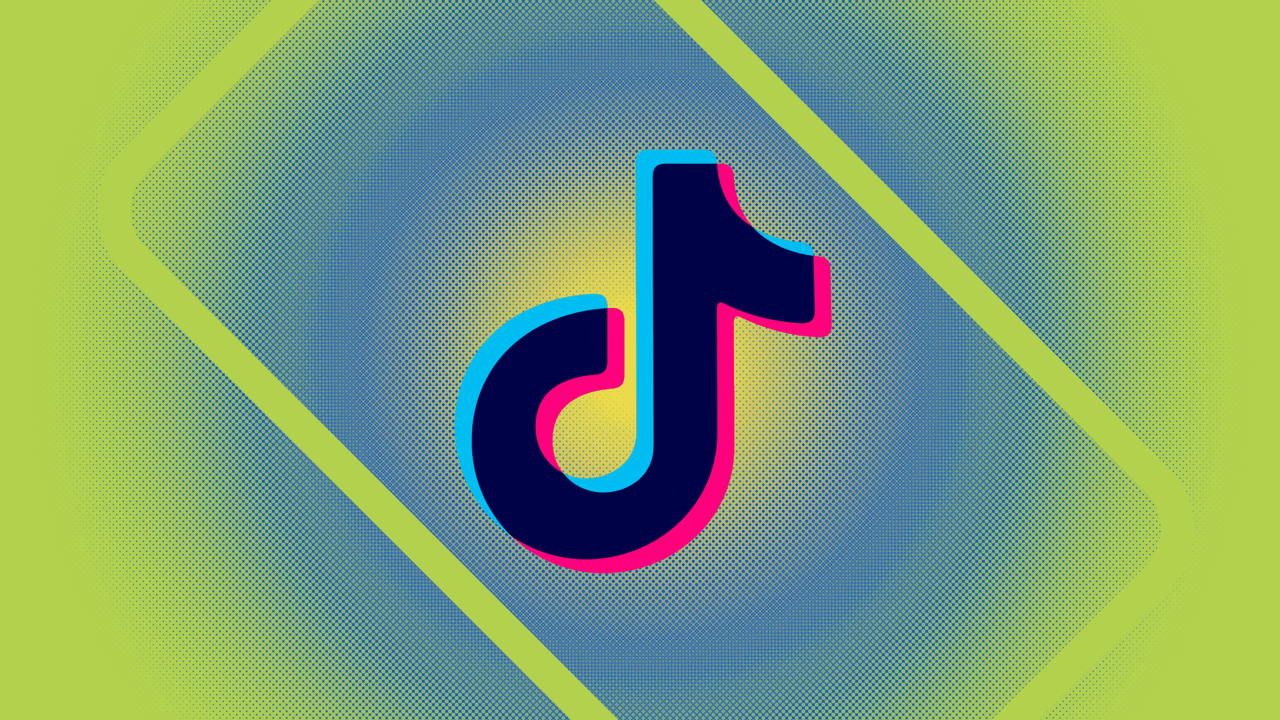 Animated illustration of the TikTok logo turning into the Olympic rings and back.